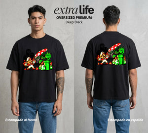 El Reino del Fontanero | El Fontanero Estelar #02329 - Playera Oversized Premium | Deep Black - Foto en modelo