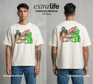 El Reino del Fontanero | El Fontanero Estelar #02329 - Playera Oversized Premium | Off White - Foto en modelo