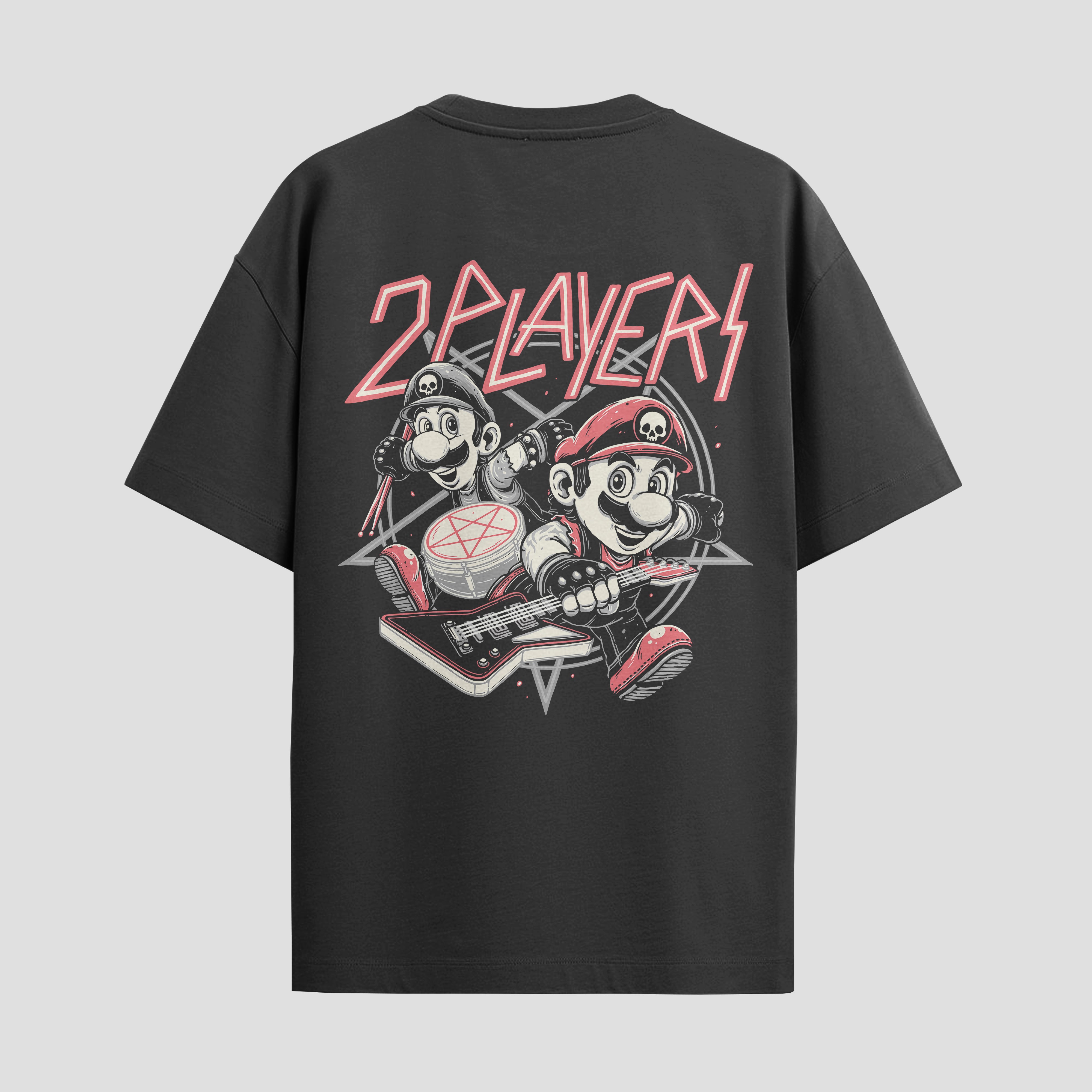 Playera urbana de anime y gaming ExtraLife MX, corte Standard Fit unisex ligero y transpirable en color Deep Black y Pure White, ropa de uso diario para gym y casual.