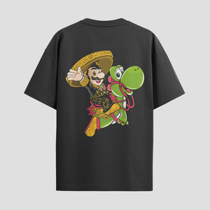 Playera urbana de anime y gaming ExtraLife MX, corte Standard Fit unisex ligero y transpirable en color Deep Black y Pure White, ropa de uso diario para gym y casual.