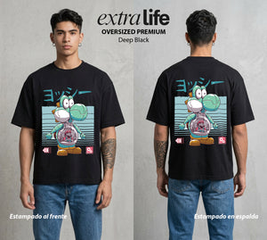El Reino del Fontanero | El Fontanero Estelar #02335 - Playera Oversized Premium | Deep Black - Foto en modelo