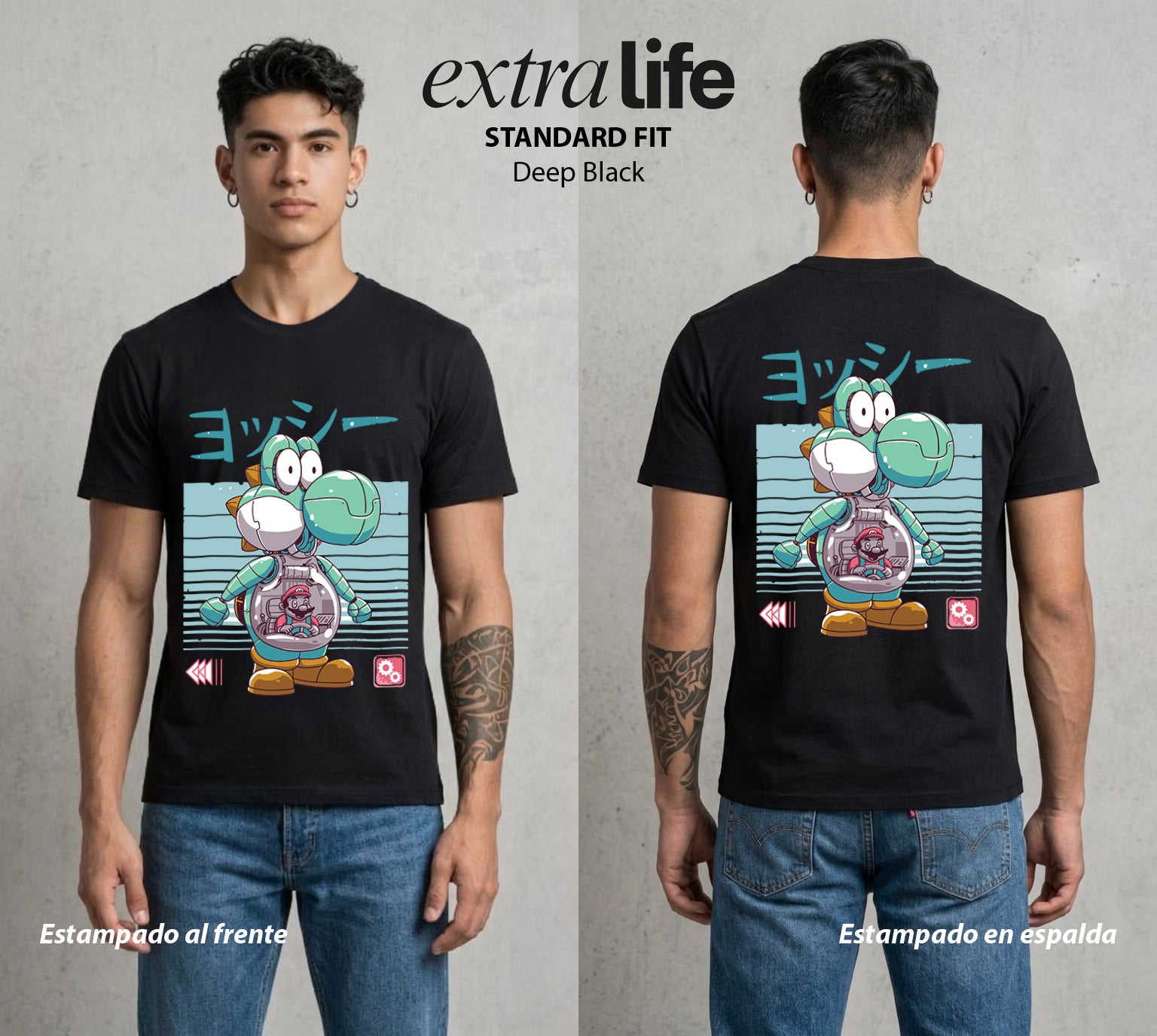 El Reino del Fontanero | El Fontanero Estelar #02335 - Playera Standard Fit | Deep Black - Foto en modelo