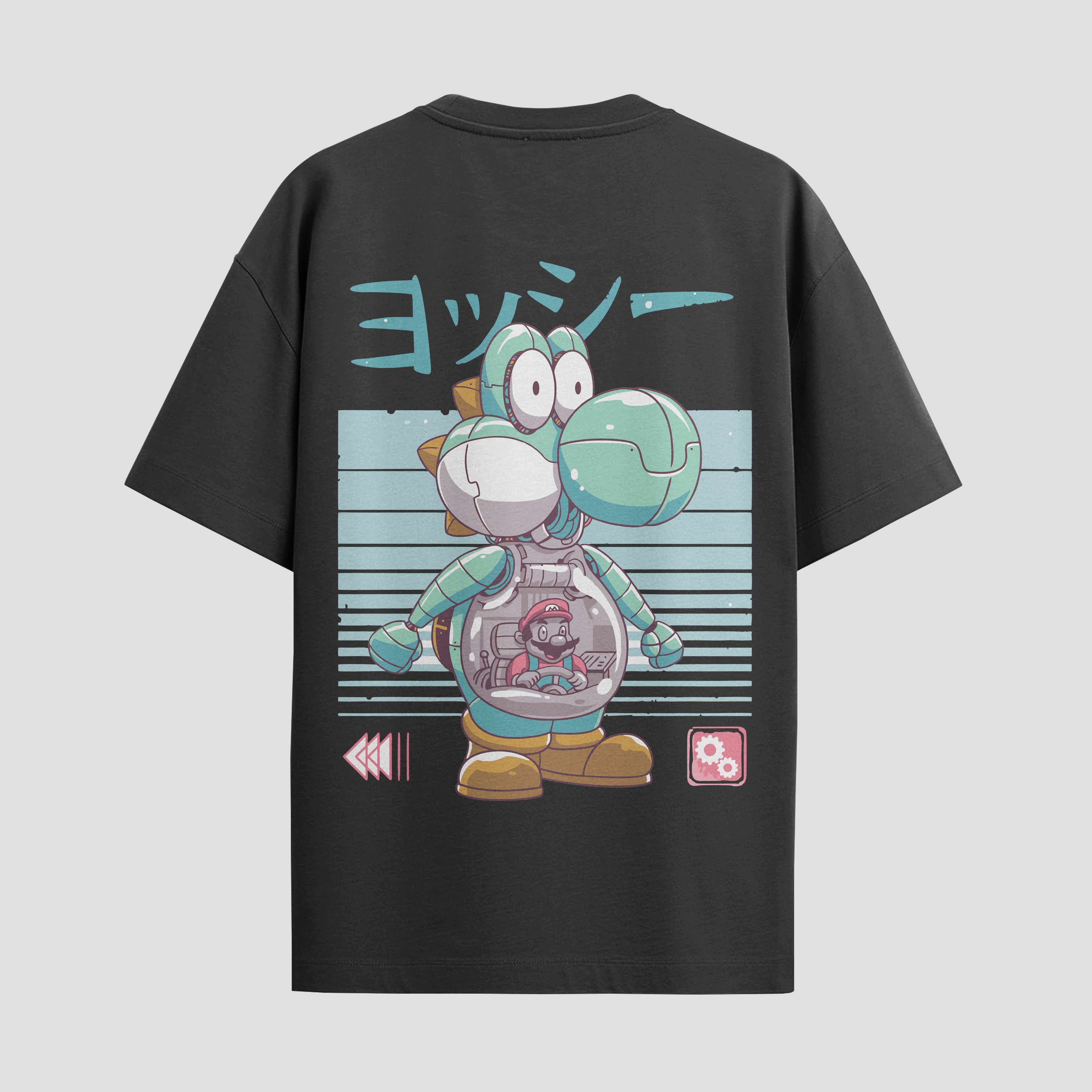 Playera urbana de anime y gaming ExtraLife MX, corte Standard Fit unisex ligero y transpirable en color Deep Black y Pure White, ropa de uso diario para gym y casual.