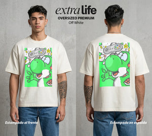 El Reino del Fontanero | El Fontanero Estelar #02336 - Playera Oversized Premium | Off White - Foto en modelo