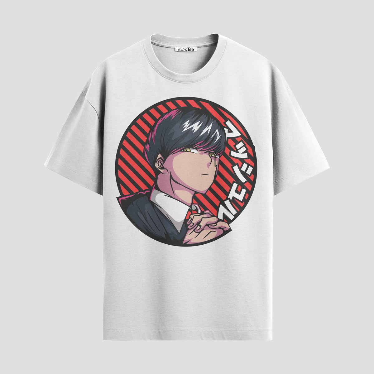 Playera urbana de anime y gaming ExtraLife MX, corte Classic Premium unisex ligero y transpirable en color Deep Black y Pure White, ropa de uso diario para gym y casual.