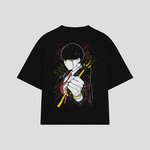Playera streetwear premium de anime y gaming ExtraLife MX, corte oversized drop shoulder ligero y fresco en color Deep Black y Off-White, moda urbana mexicana de culto.