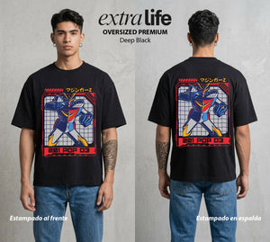El Coloso de Acero | El Arte del Coloso #02349 - Playera Oversized Premium | Deep Black - Foto en modelo