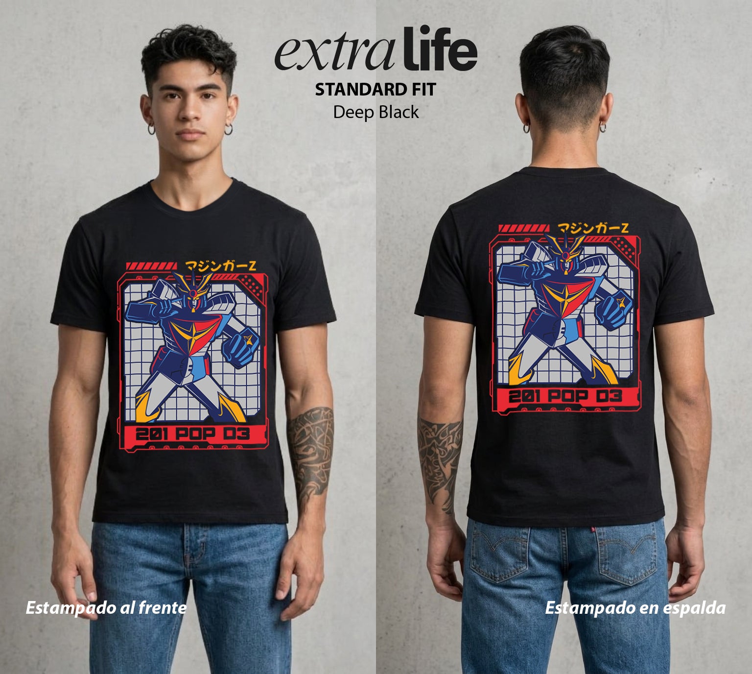 El Coloso de Acero | El Arte del Coloso #02349 - Playera Standard Fit | Deep Black - Foto en modelo