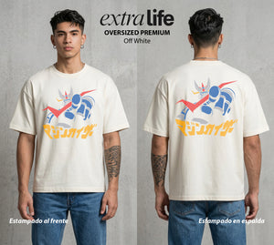 El Coloso de Acero | El Poder del Acero #02351 - Playera Oversized Premium | Off White - Foto en modelo