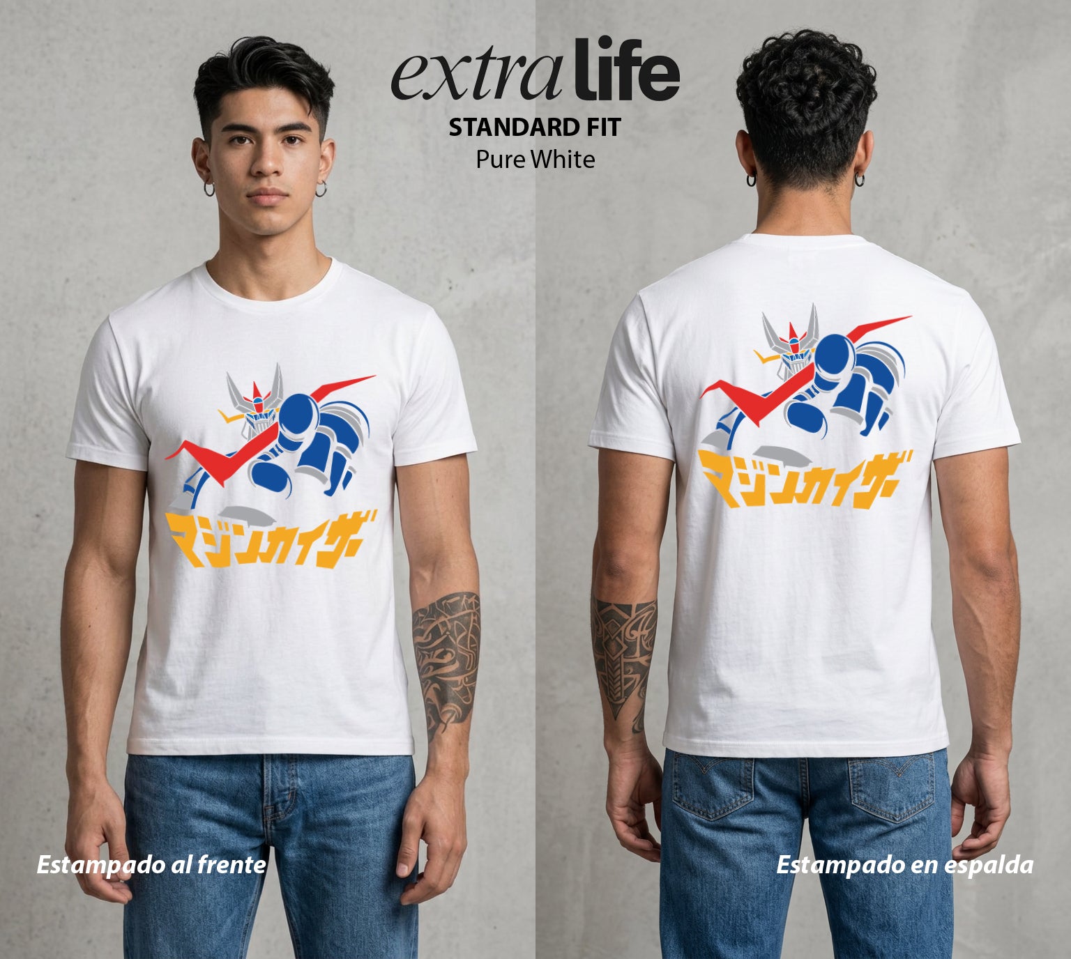 El Coloso de Acero | El Poder del Acero #02351 - Playera Standard Fit | Pure White - Foto en modelo