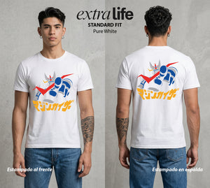 El Coloso de Acero | El Poder del Acero #02351 - Playera Standard Fit | Pure White - Foto en modelo