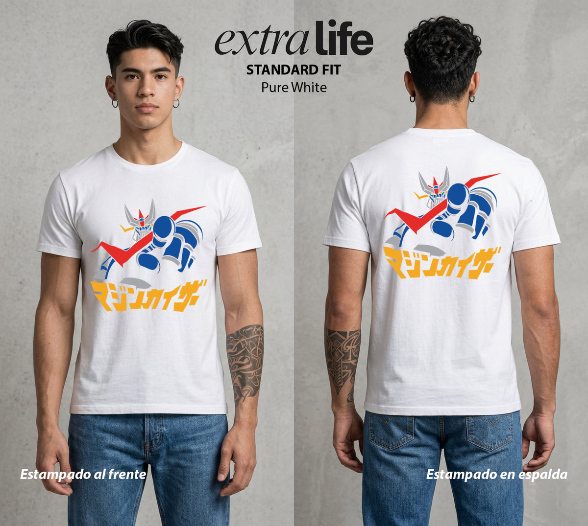 El Coloso de Acero | El Poder del Acero #02351 - Playera Classic Premium | Pure White - Foto en modelo