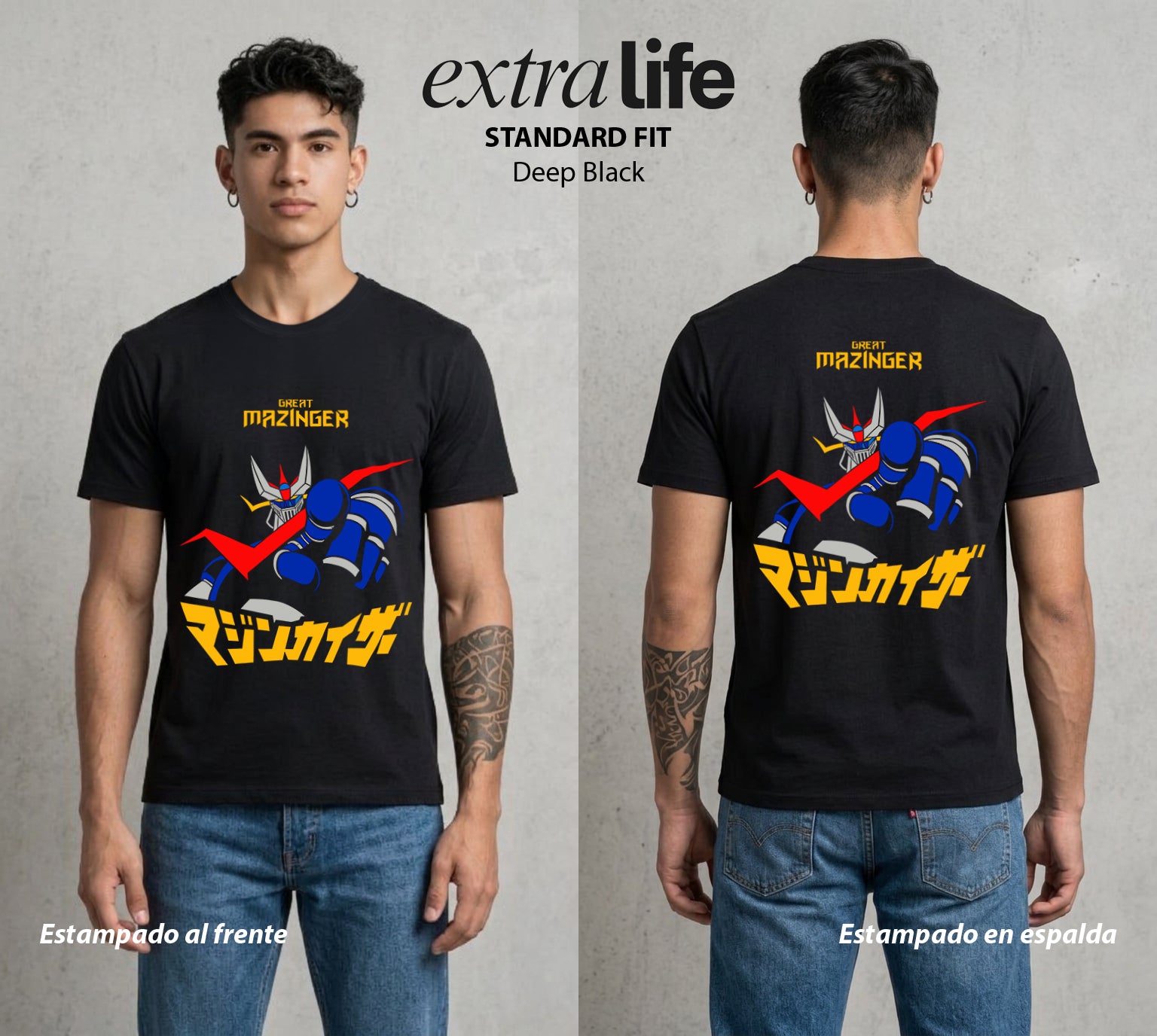 El Coloso de Acero | El Poder del Acero #02353 - Playera Standard Fit | Deep Black - Foto en modelo
