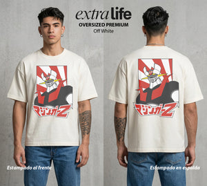 El Coloso de Acero | El Poder del Acero #02355 - Playera Oversized Premium | Off White - Foto en modelo