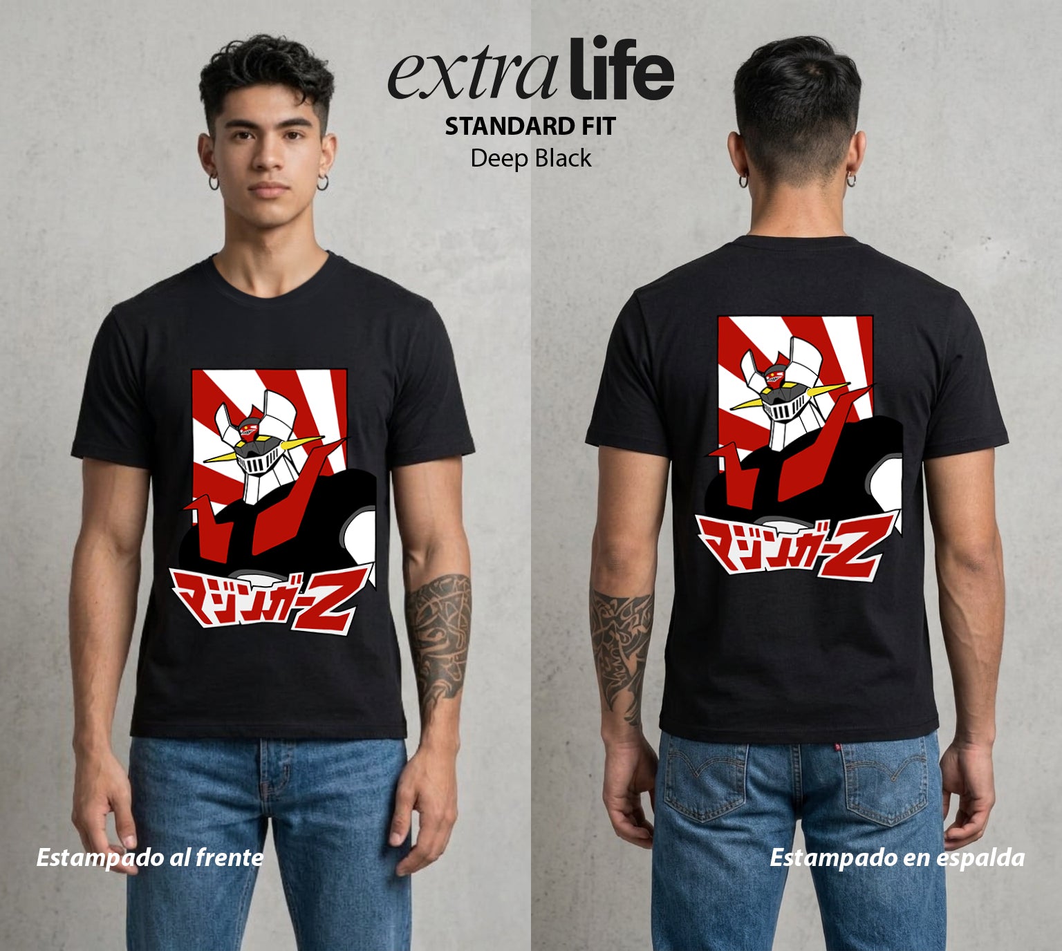 El Coloso de Acero | El Poder del Acero #02355 - Playera Standard Fit | Deep Black - Foto en modelo