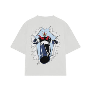 Playera streetwear premium de anime y gaming ExtraLife MX, corte oversized drop shoulder ligero y fresco en color Deep Black y Off-White, moda urbana mexicana de culto.