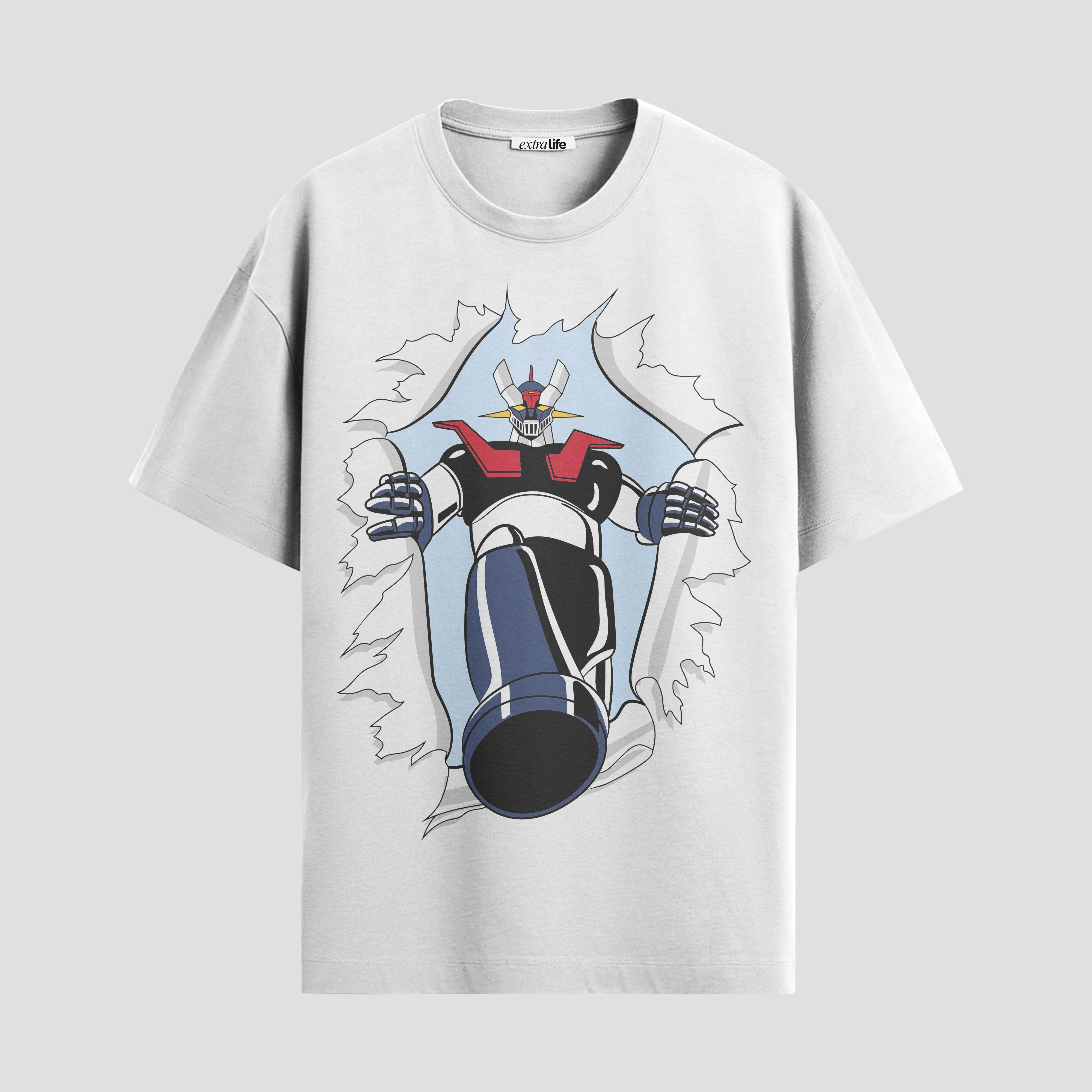 Playera urbana de anime y gaming ExtraLife MX, corte Standard Fit unisex ligero y transpirable en color Deep Black y Pure White, ropa de uso diario para gym y casual.