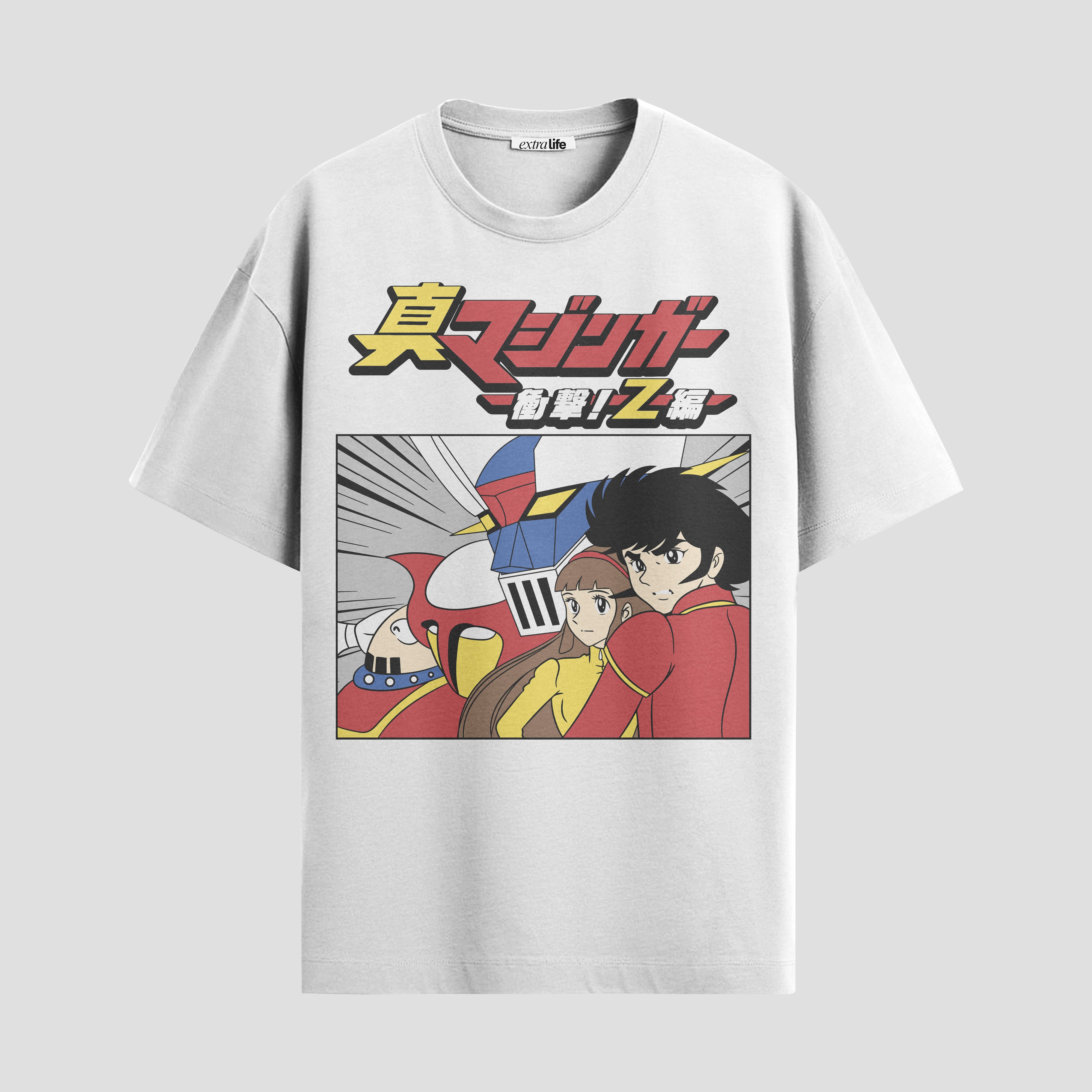 Playera urbana de anime y gaming ExtraLife MX, corte Standard Fit unisex ligero y transpirable en color Deep Black y Pure White, ropa de uso diario para gym y casual.