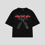 Playera streetwear premium de anime y gaming ExtraLife MX, corte oversized drop shoulder ligero y fresco en color Deep Black y Off-White, moda urbana mexicana de culto.