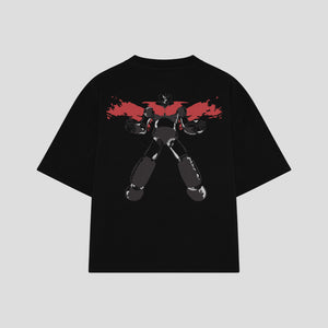 Playera streetwear premium de anime y gaming ExtraLife MX, corte oversized drop shoulder ligero y fresco en color Deep Black y Off-White, moda urbana mexicana de culto.