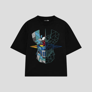 Playera streetwear premium de anime y gaming ExtraLife MX, corte oversized drop shoulder ligero y fresco en color Deep Black y Off-White, moda urbana mexicana de culto.