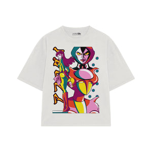 Playera streetwear premium de anime y gaming ExtraLife MX, corte oversized drop shoulder ligero y fresco en color Deep Black y Off-White, moda urbana mexicana de culto.