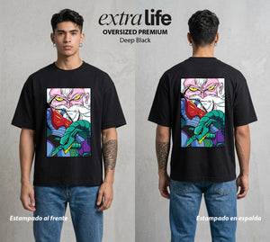 El Coloso de Acero | El Doctor del Mal #02369 - Playera Oversized Premium | Deep Black - Foto en modelo