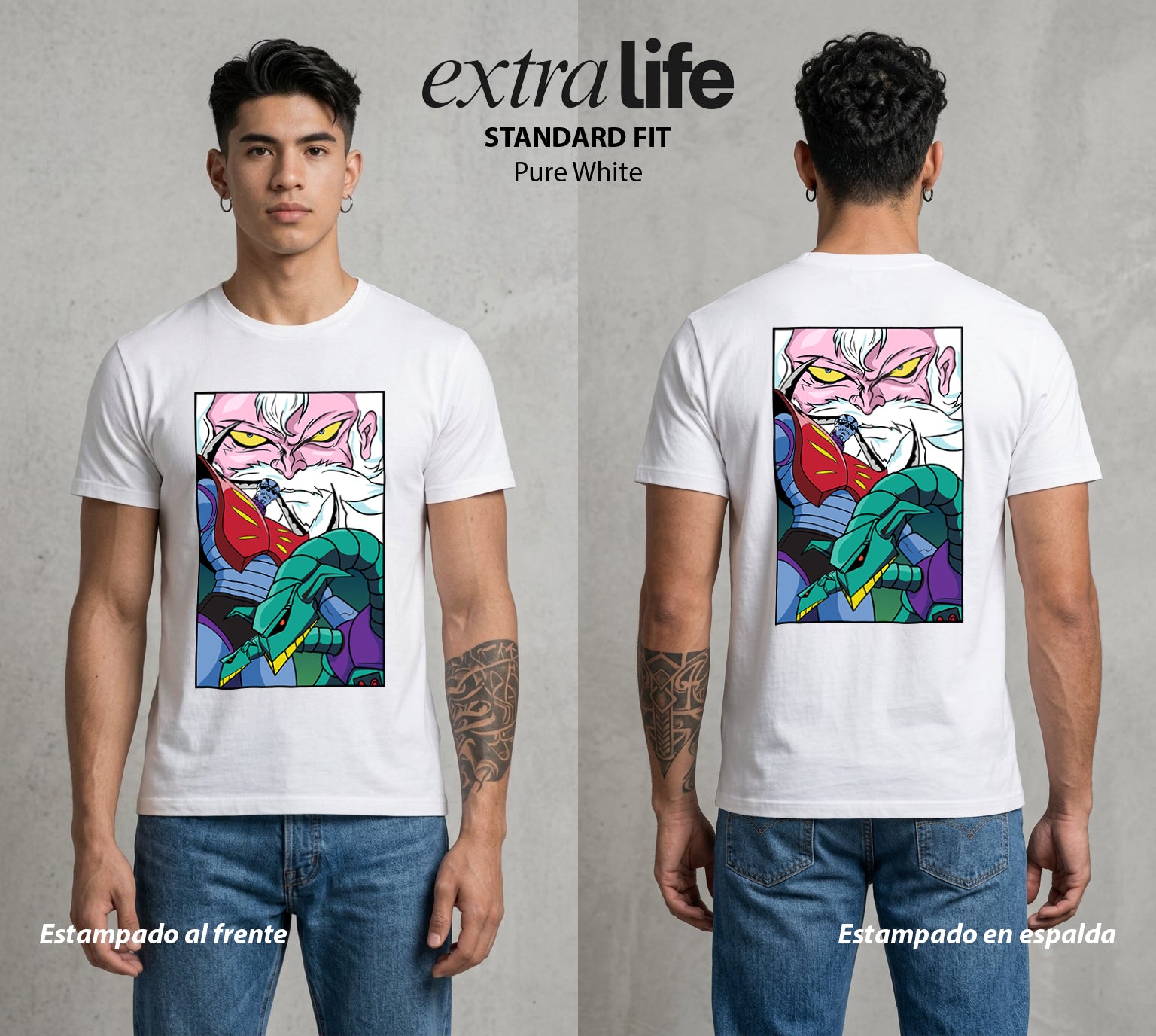 El Coloso de Acero | El Doctor del Mal #02369 - Playera Standard Fit | Pure White - Foto en modelo