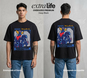 El Coloso de Acero | El Doble del Coloso #02370 - Playera Oversized Premium | Deep Black - Foto en modelo