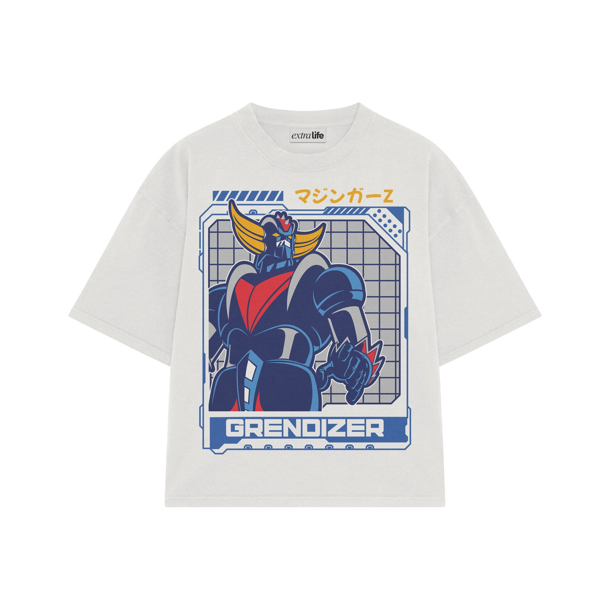 Playera streetwear premium de anime y gaming ExtraLife MX, corte oversized drop shoulder ligero y fresco en color Deep Black y Off-White, moda urbana mexicana de culto.