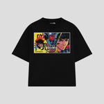 Playera streetwear premium de anime y gaming ExtraLife MX, corte oversized drop shoulder ligero y fresco en color Deep Black y Off-White, moda urbana mexicana de culto.