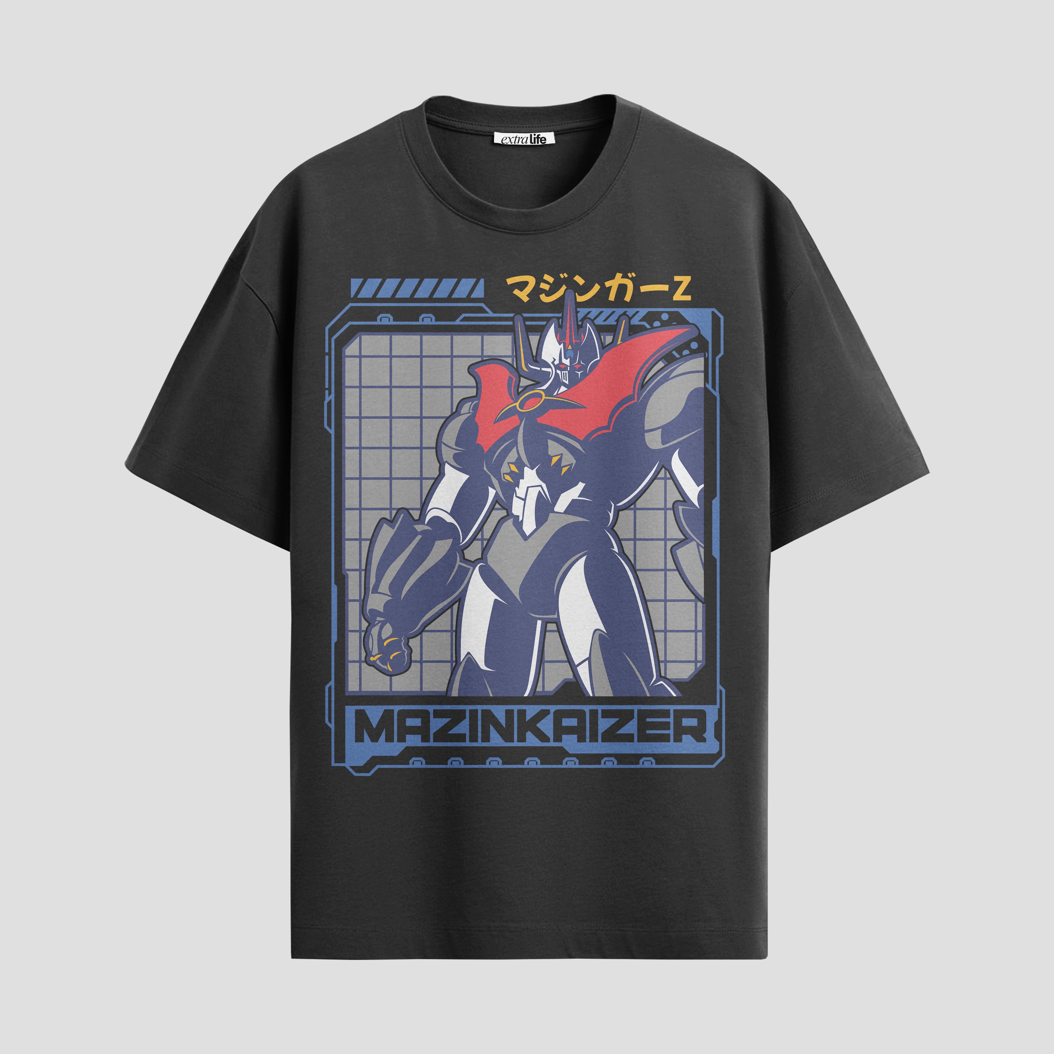 Playera urbana de anime y gaming ExtraLife MX, corte Standard Fit unisex ligero y transpirable en color Deep Black y Pure White, ropa de uso diario para gym y casual.