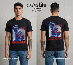 El Coloso de Acero | El Puño del Robot #02374 - Playera Standard Fit | Deep Black - Foto en modelo