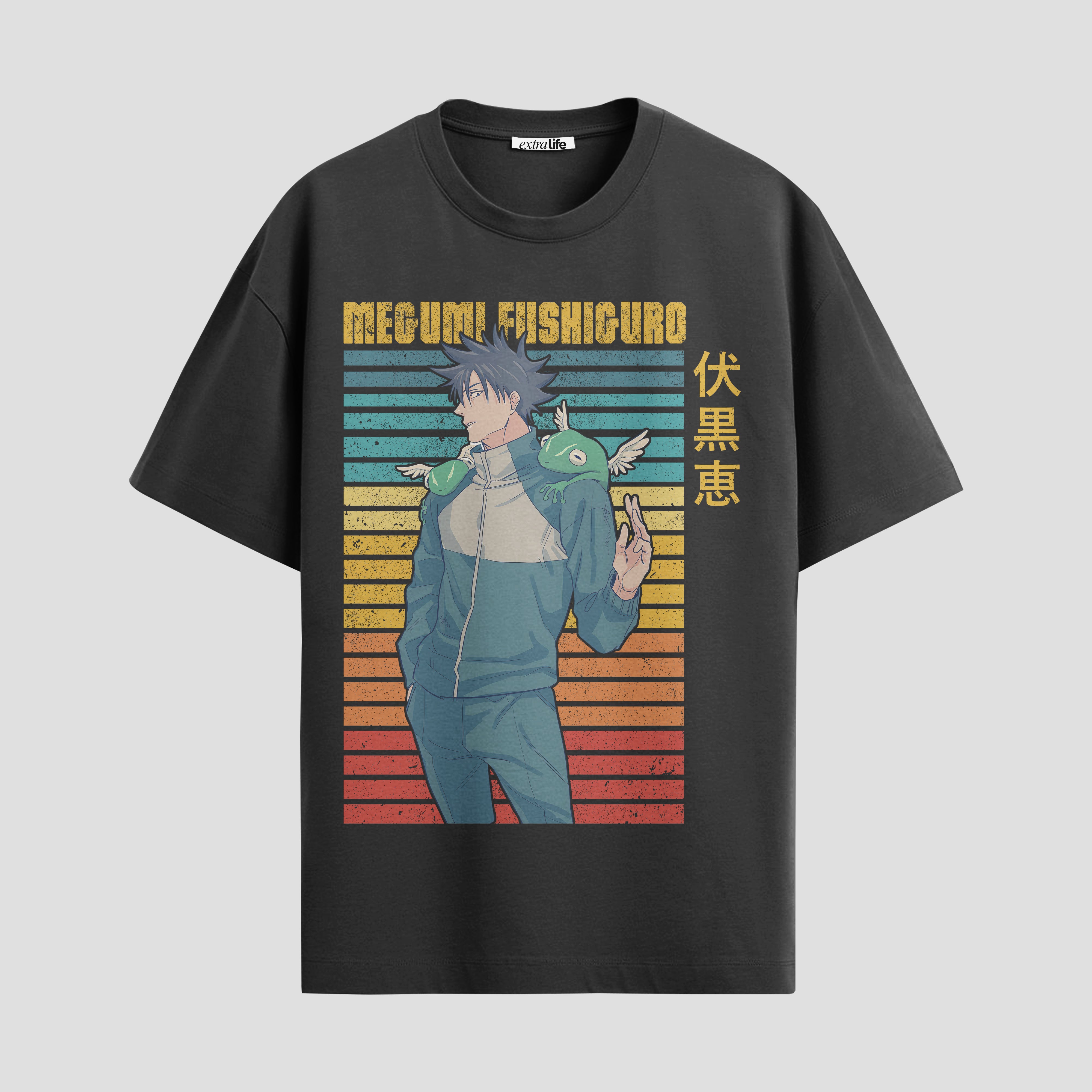 Playera urbana de anime y gaming ExtraLife MX, corte Standard Fit unisex ligero y transpirable en color Deep Black y Pure White, ropa de uso diario para gym y casual.