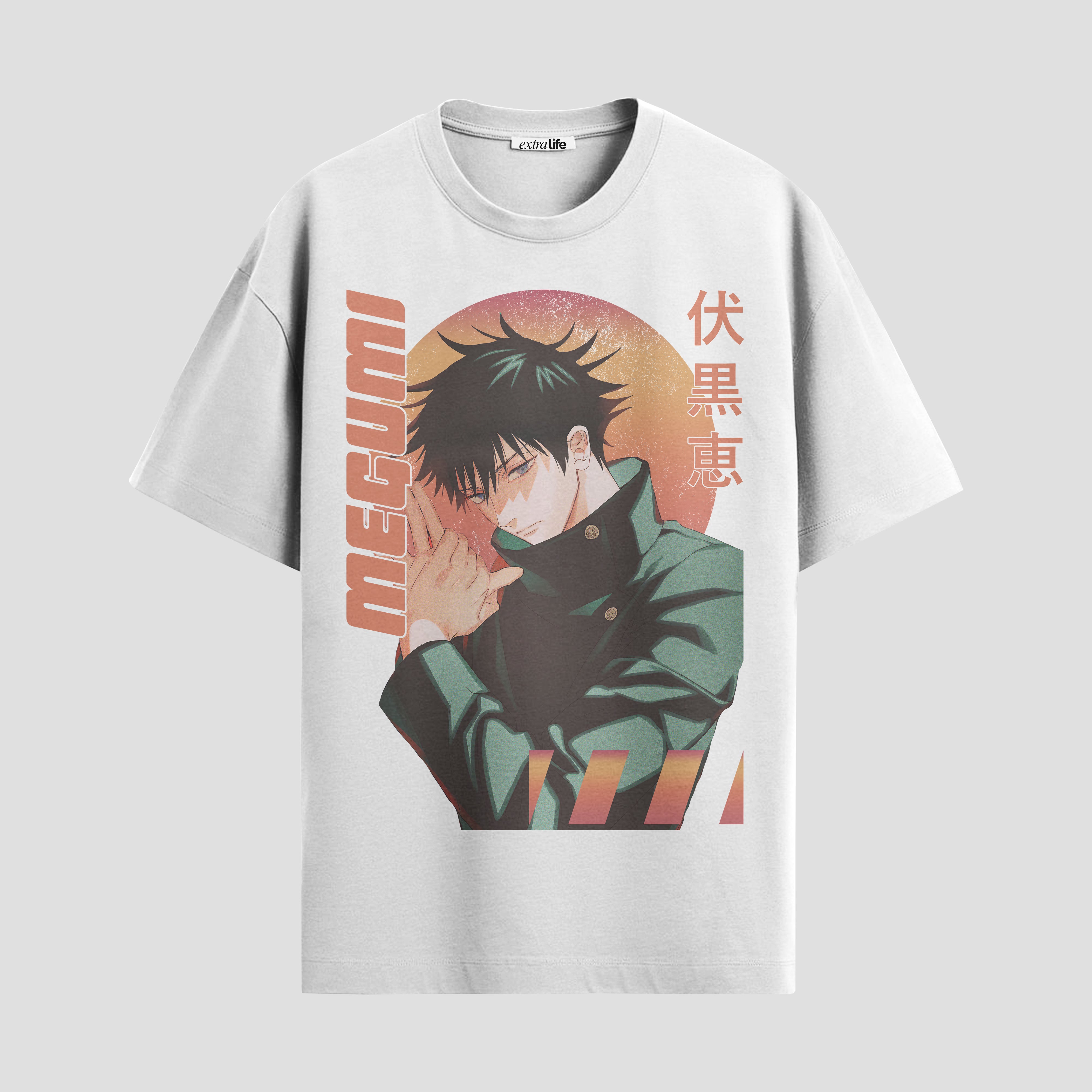 Playera urbana de anime y gaming ExtraLife MX, corte Standard Fit unisex ligero y transpirable en color Deep Black y Pure White, ropa de uso diario para gym y casual.