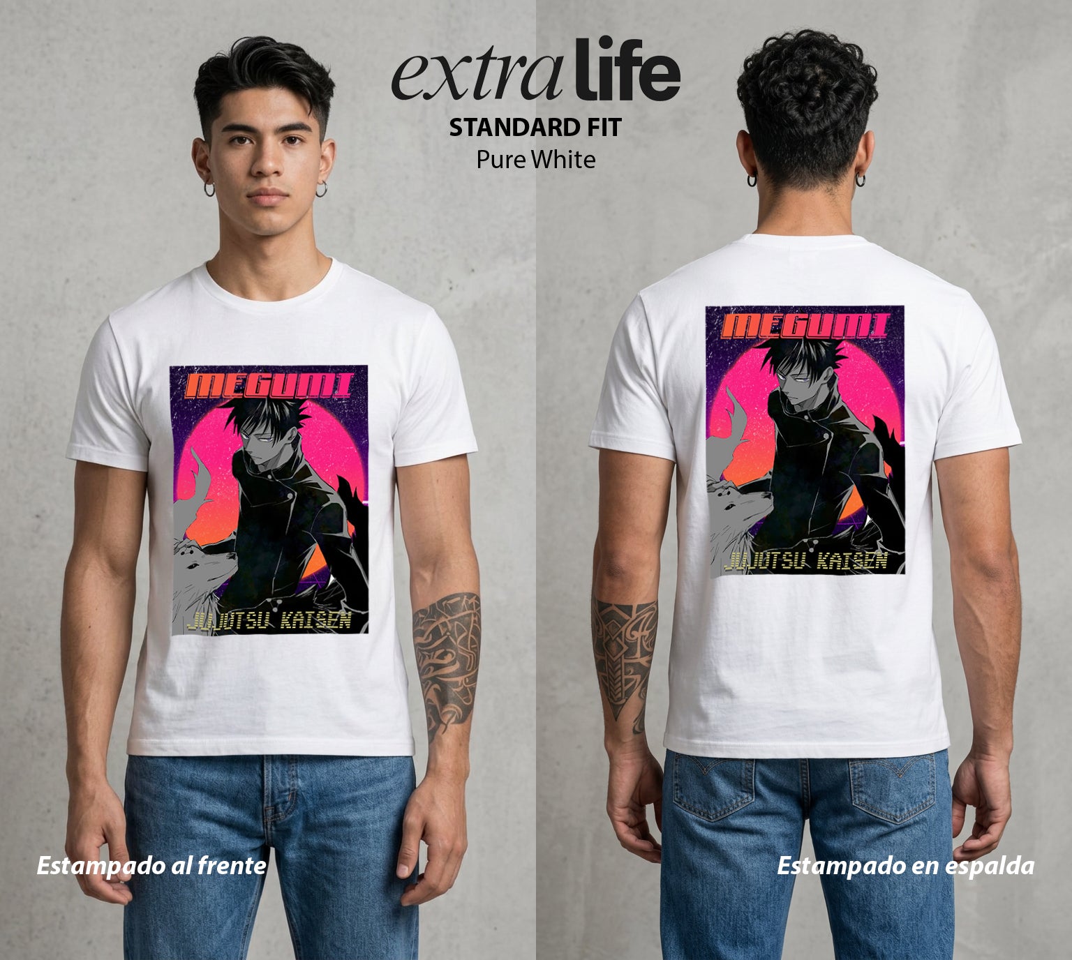 El Arte de las Maldiciones | Sombras Divinas #02383 - Playera Standard Fit | Pure White - Foto en modelo