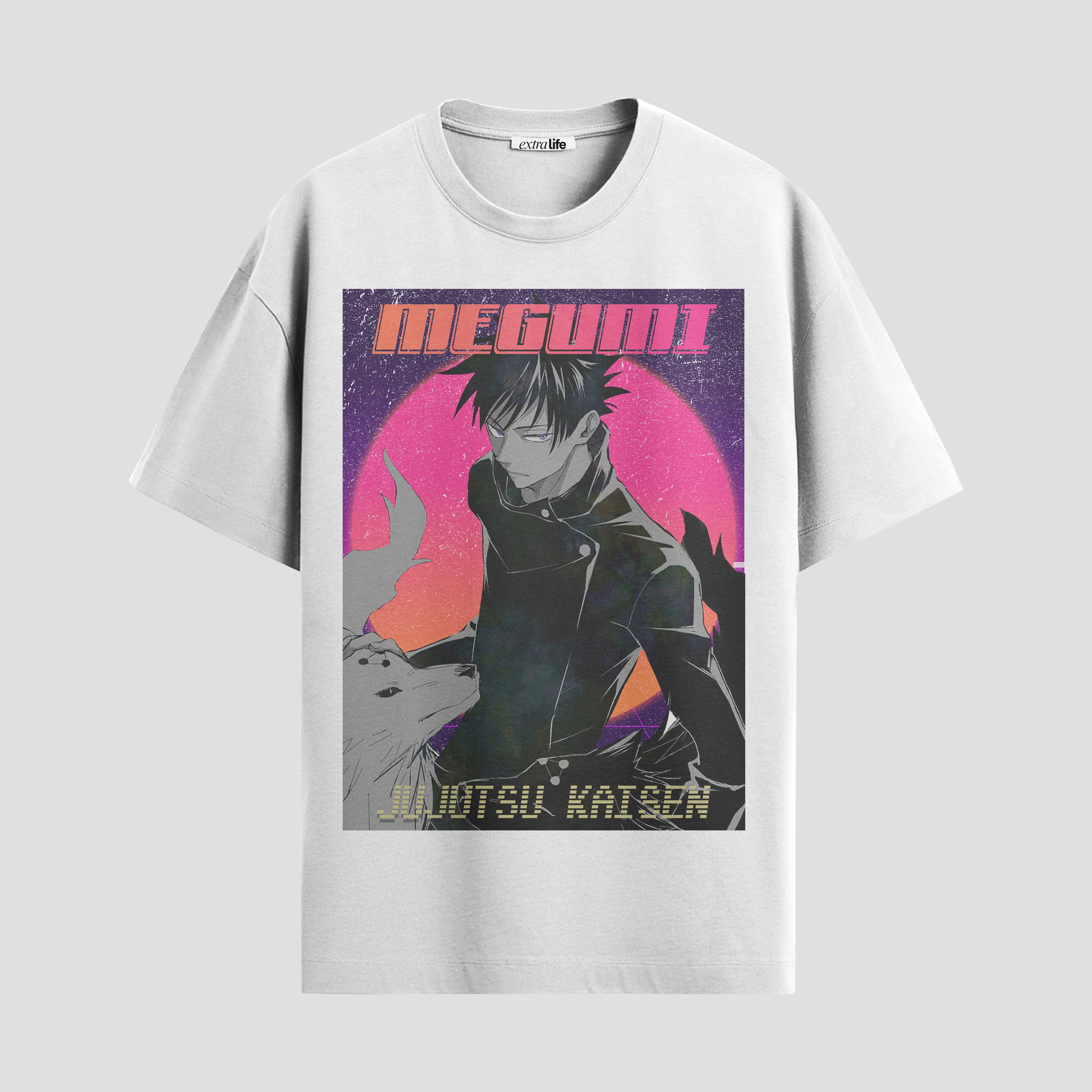 Playera urbana de anime y gaming ExtraLife MX, corte Standard Fit unisex ligero y transpirable en color Deep Black y Pure White, ropa de uso diario para gym y casual.