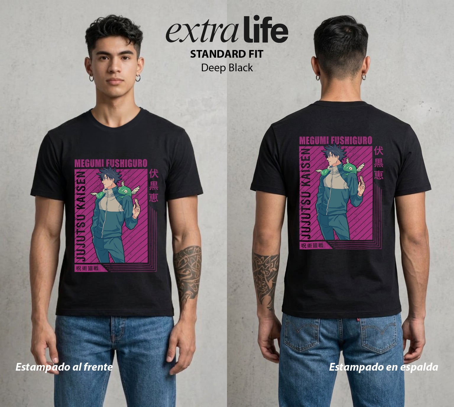 El Arte de las Maldiciones | El Invocador de Sombras #02385 - Playera Standard Fit | Deep Black - Foto en modelo