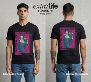 El Arte de las Maldiciones | El Invocador de Sombras #02385 - Playera Standard Fit | Deep Black - Foto en modelo