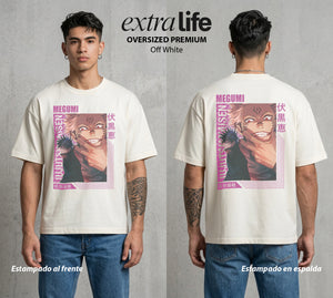 El Arte de las Maldiciones | Las Diez Sombras #02387 - Playera Oversized Premium | Off White - Foto en modelo