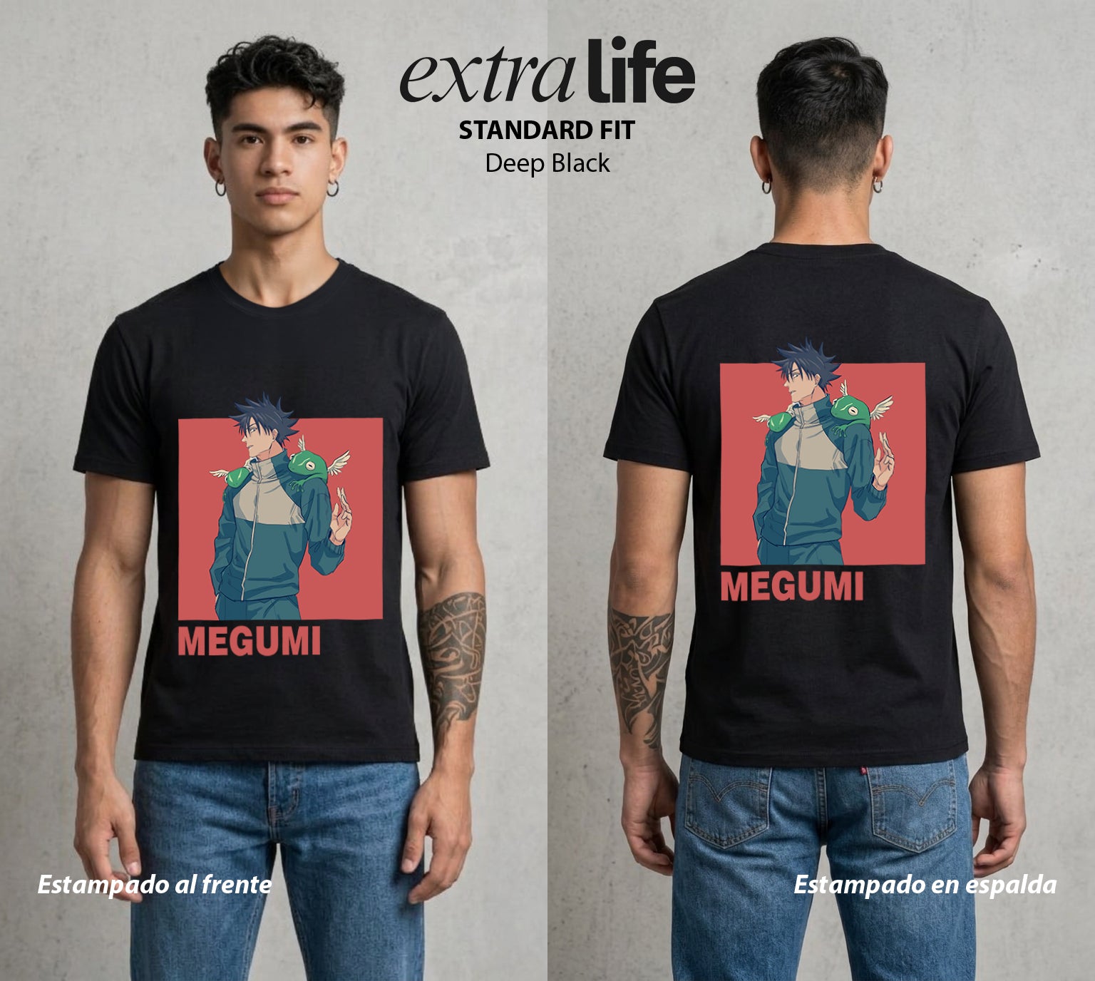 El Arte de las Maldiciones | El Invocador de Sombras #02393 - Playera Standard Fit | Deep Black - Foto en modelo