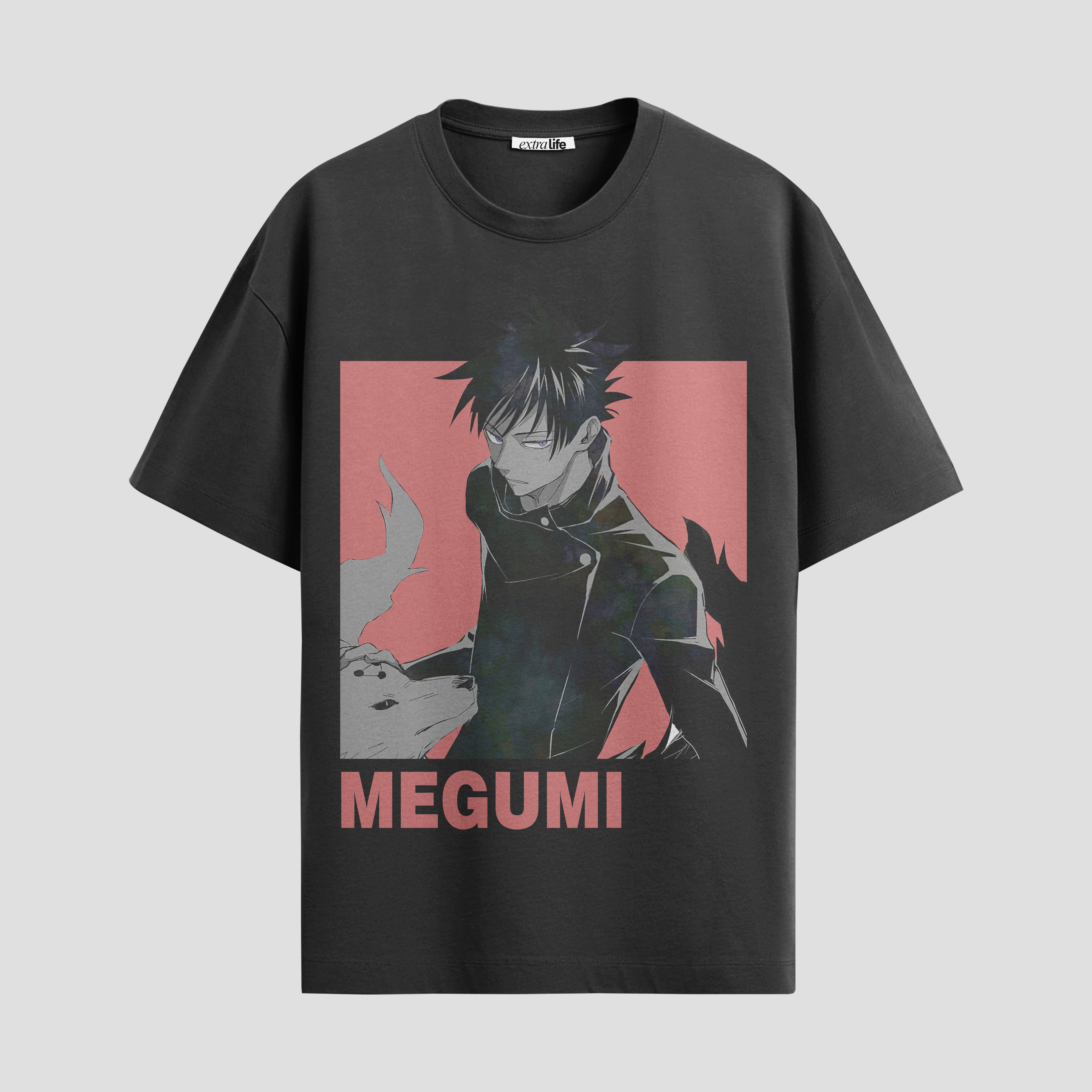 Playera urbana de anime y gaming ExtraLife MX, corte Standard Fit unisex ligero y transpirable en color Deep Black y Pure White, ropa de uso diario para gym y casual.
