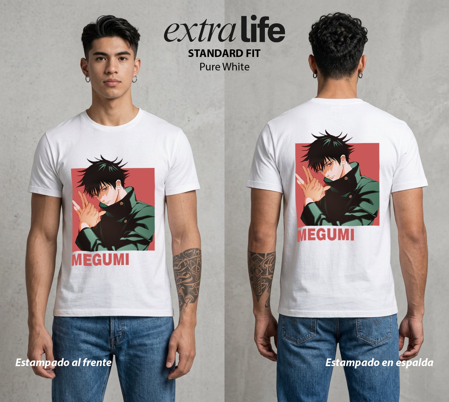 El Arte de las Maldiciones | El Brujo de las Bestias #02396 - Playera Standard Fit | Pure White - Foto en modelo