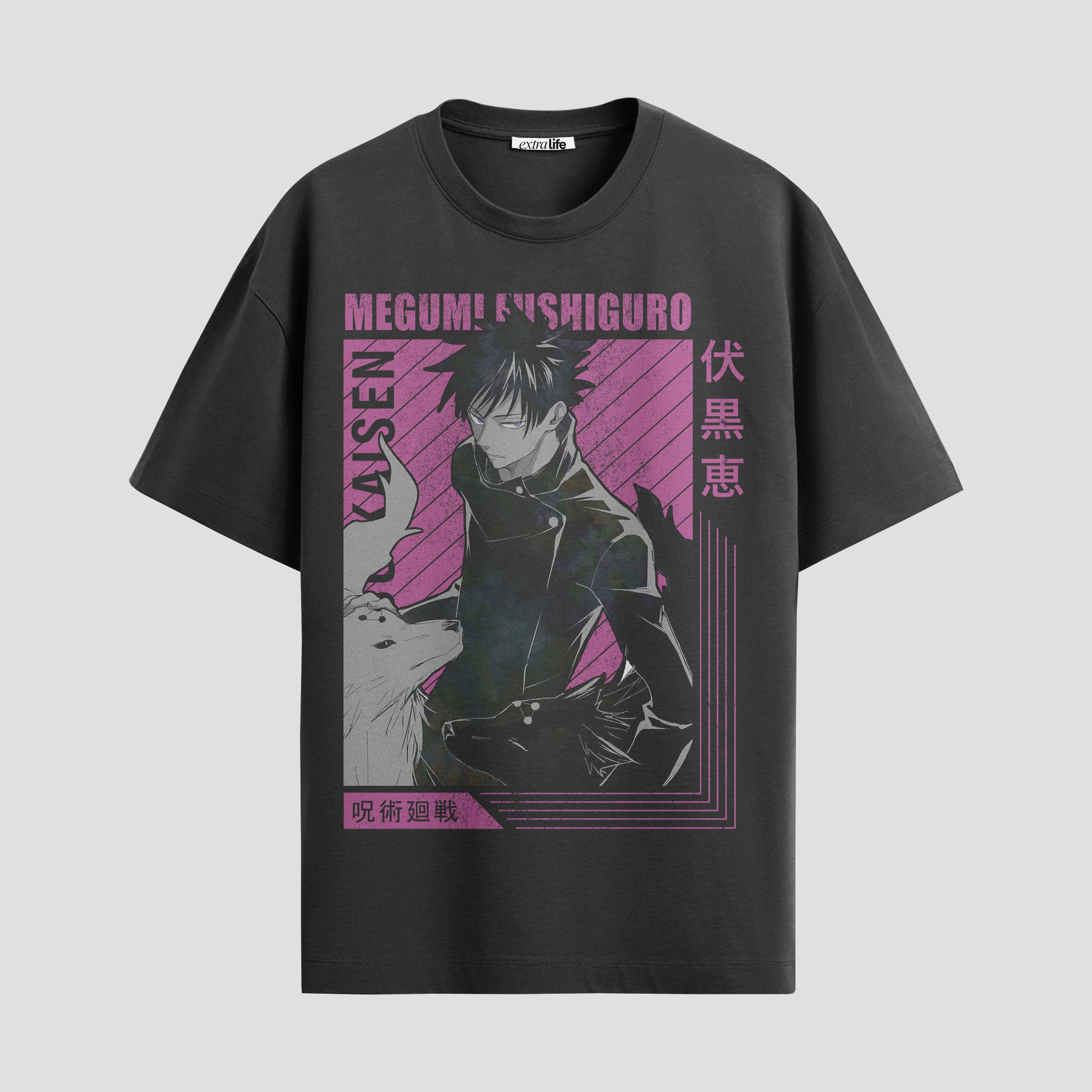 Playera urbana de anime y gaming ExtraLife MX, corte Standard Fit unisex ligero y transpirable en color Deep Black y Pure White, ropa de uso diario para gym y casual.