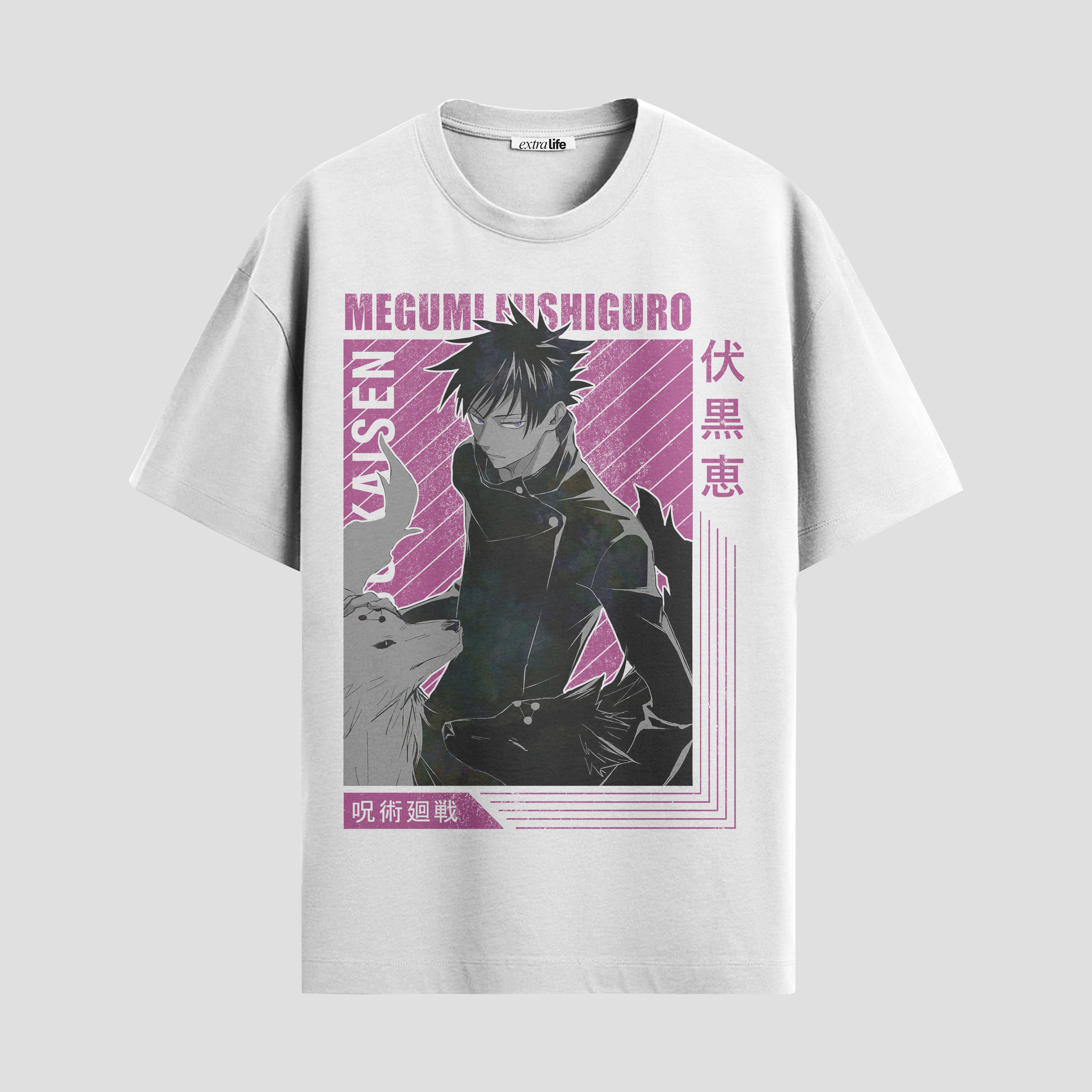 Playera urbana de anime y gaming ExtraLife MX, corte Standard Fit unisex ligero y transpirable en color Deep Black y Pure White, ropa de uso diario para gym y casual.