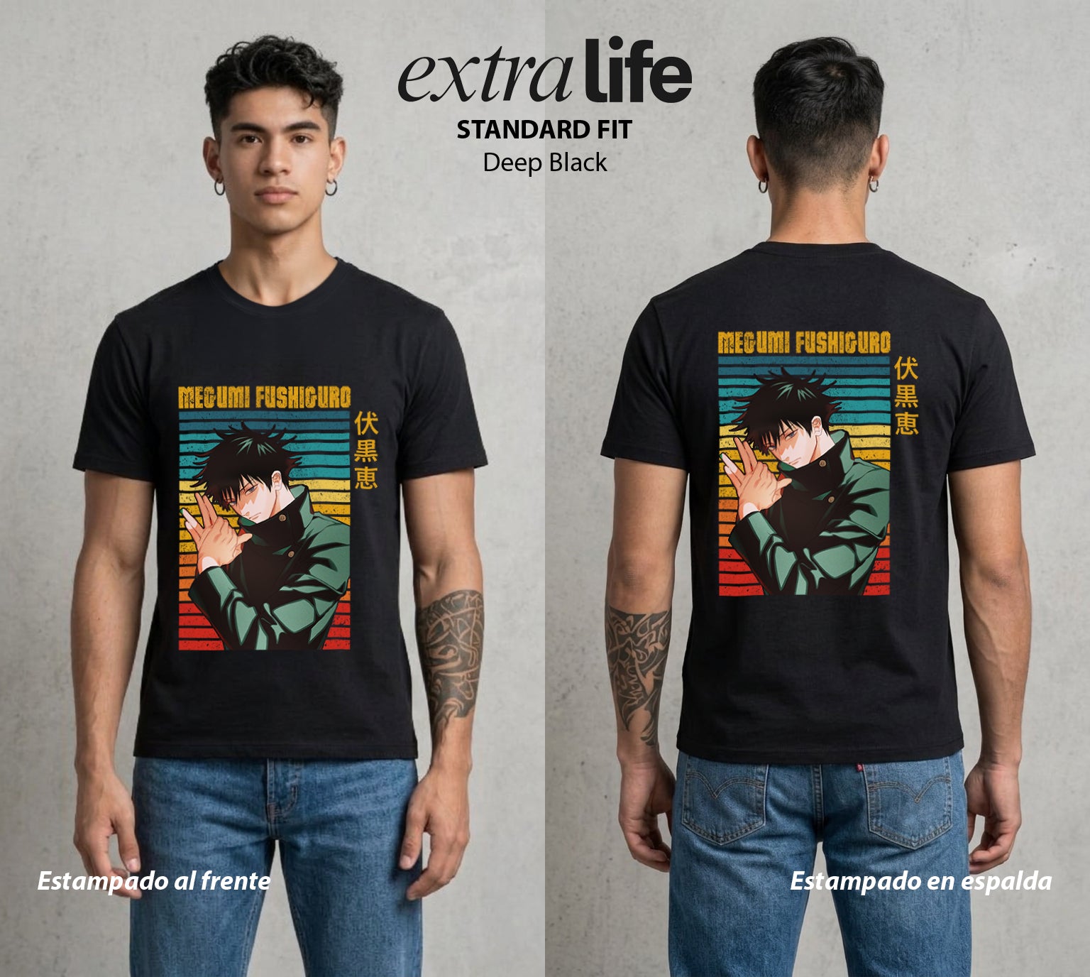 El Arte de las Maldiciones | El Heredero de las Sombras #02398 - Playera Standard Fit | Deep Black - Foto en modelo