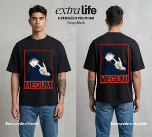 El Arte de las Maldiciones | El Invocador de Sombras #02401 - Playera Oversized Premium | Deep Black - Foto en modelo