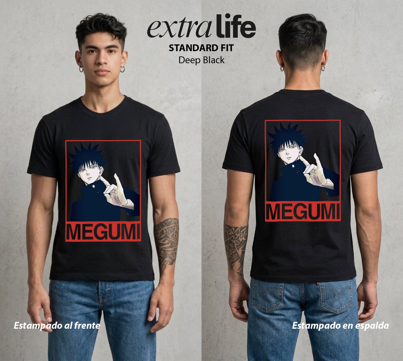 El Arte de las Maldiciones | El Invocador de Sombras #02401 - Playera Standard Fit | Deep Black - Foto en modelo