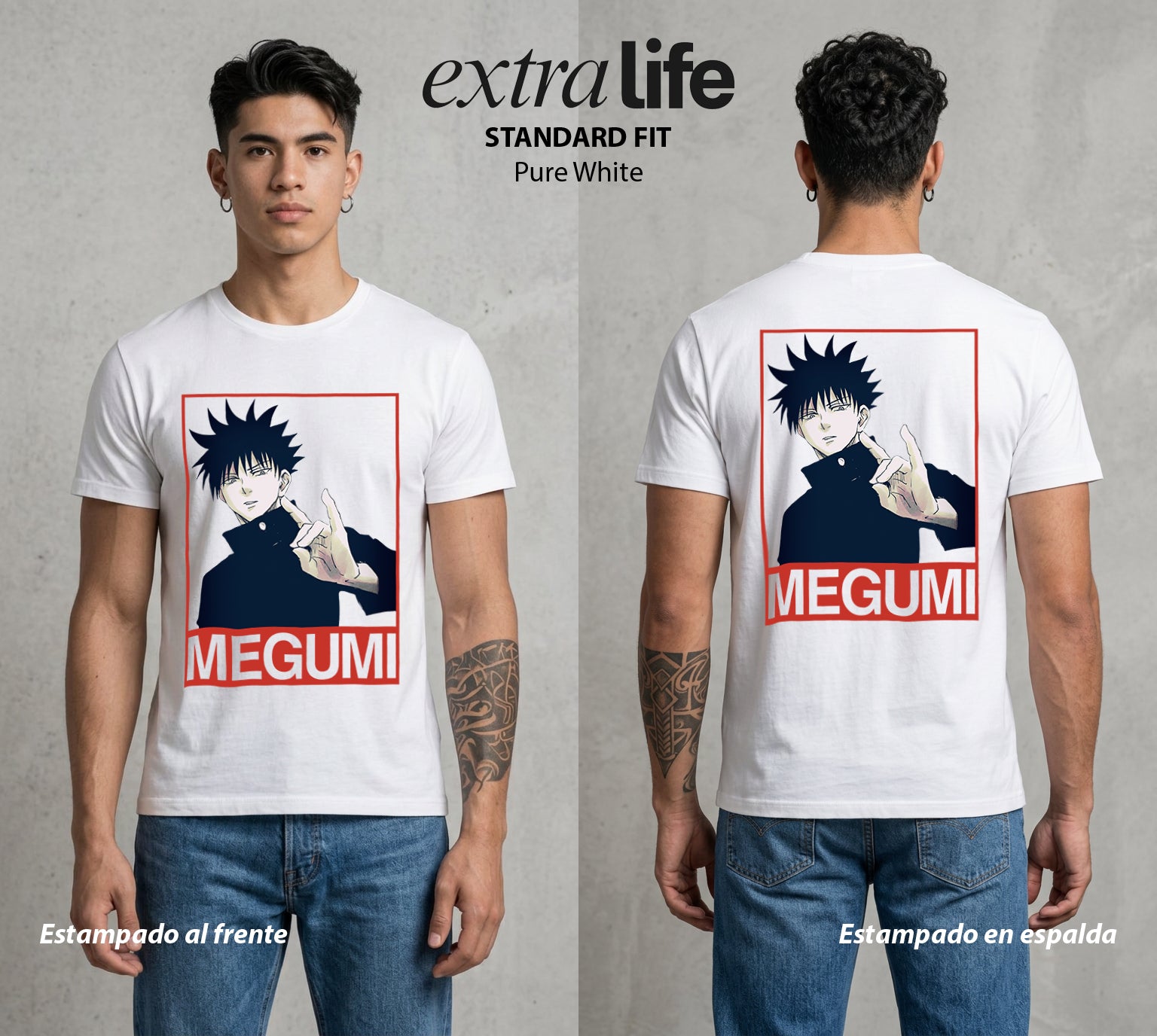 El Arte de las Maldiciones | El Invocador de Sombras #02401 - Playera Standard Fit | Pure White - Foto en modelo