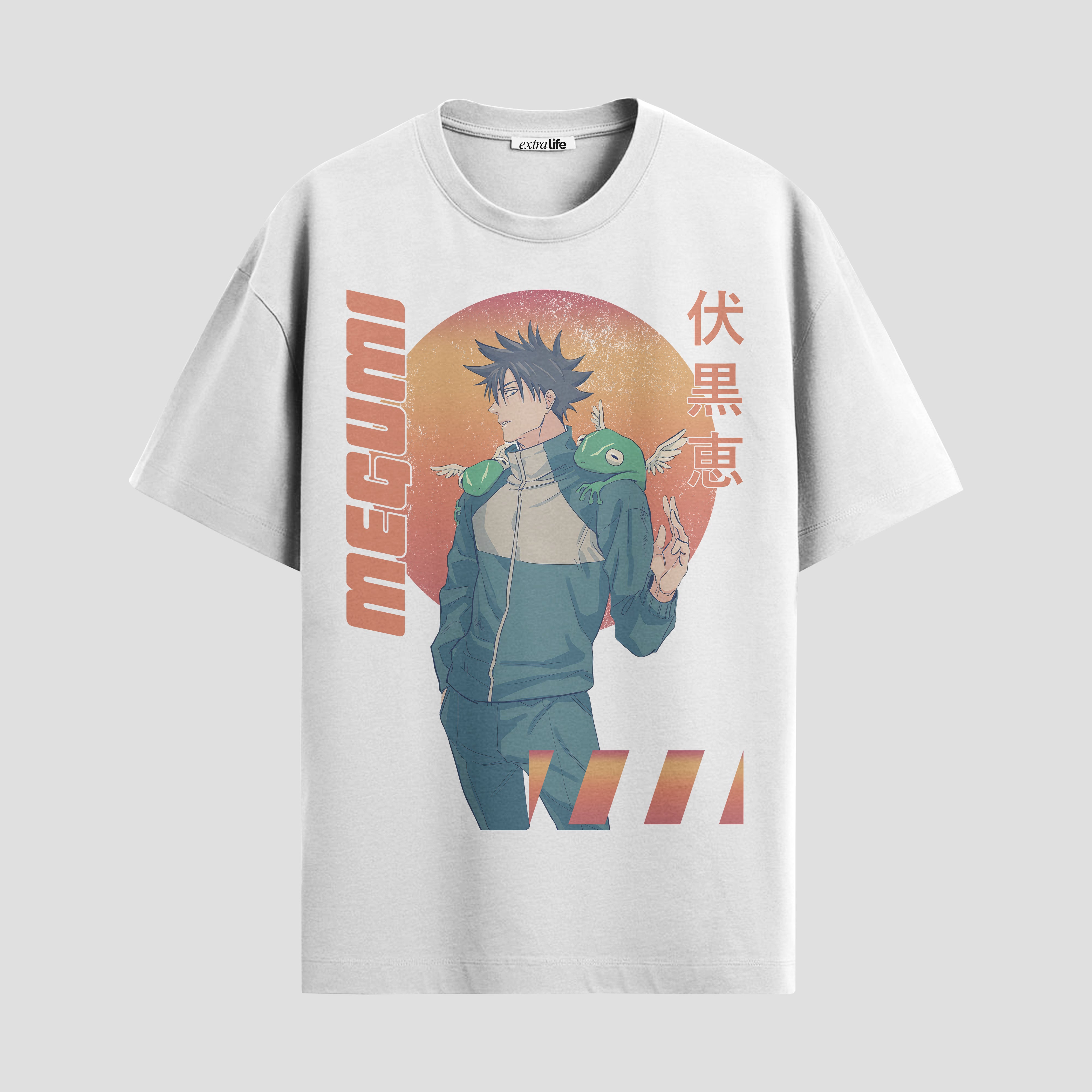 Playera urbana de anime y gaming ExtraLife MX, corte Standard Fit unisex ligero y transpirable en color Deep Black y Pure White, ropa de uso diario para gym y casual.